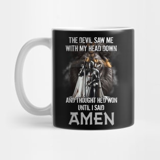 Jesus The Devil Saw Me With My Head Down Mug